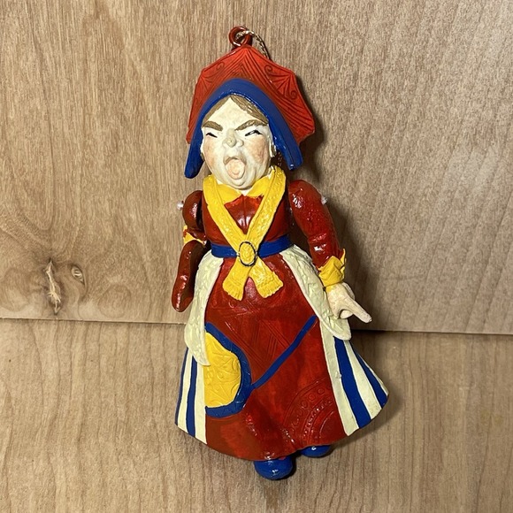 Vintage Kurt Adler Alice In Wonderland Queen Of Hearts Wood Ornament Details - Picture 1 of 9
